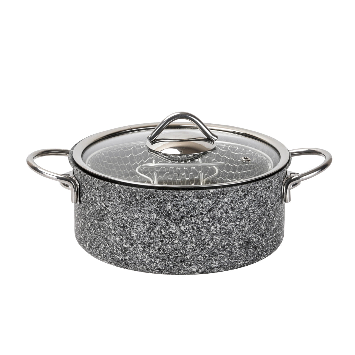 Amboss Pato Casserole de Friture en Fonte avec Revêtement Granit