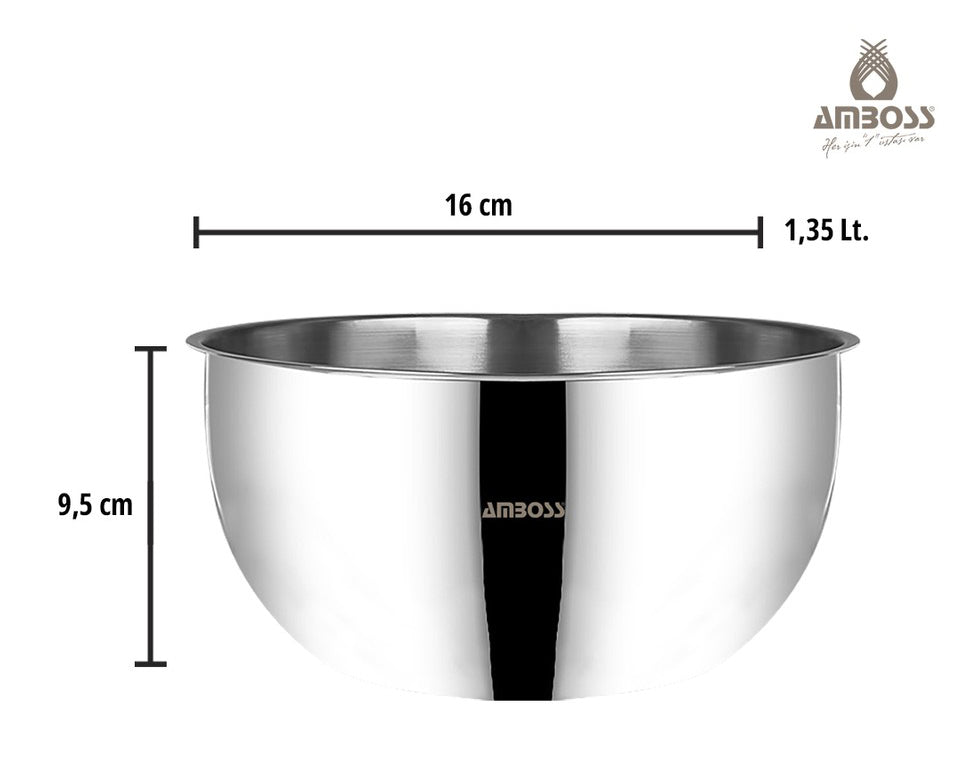 Amboss Satin Bol 16 cm en Acier Inoxydable – Pièce Unique