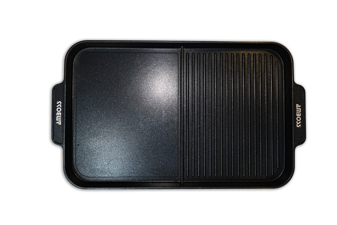 Poêle Grill 2 Compartiments Amboss en Lave Noire – Revêtement Titane