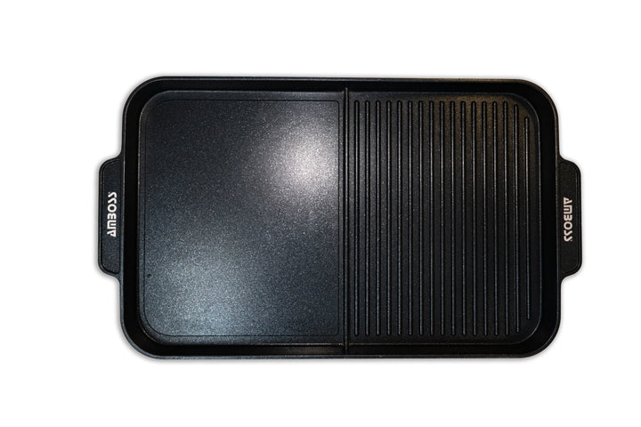 Poêle Grill 2 Compartiments Amboss en Lave Noire – Revêtement Titane