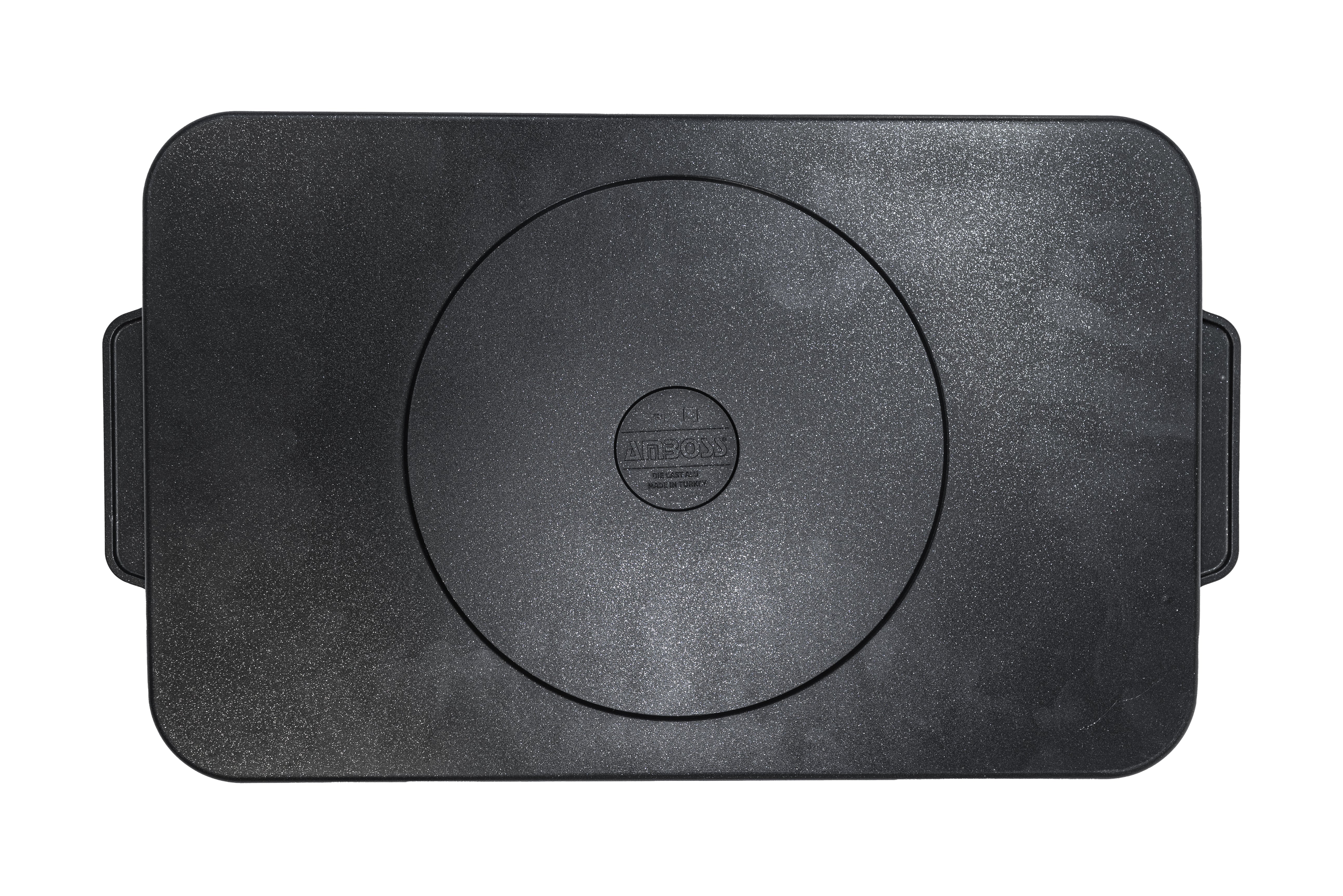 Poêle Grill 2 Compartiments Amboss en Lave Noire – Revêtement Titane