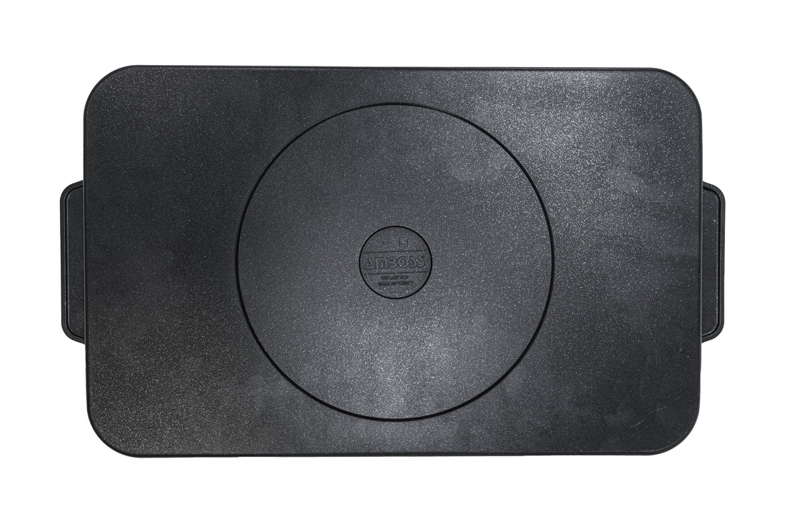 Poêle Grill 2 Compartiments Amboss en Lave Noire – Revêtement Titane