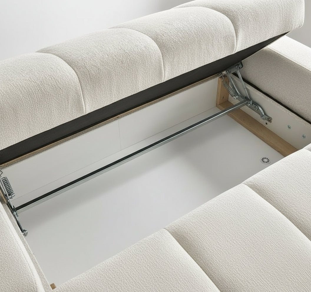 Canapé FLY d'angle convertible coffre – tissu chiné