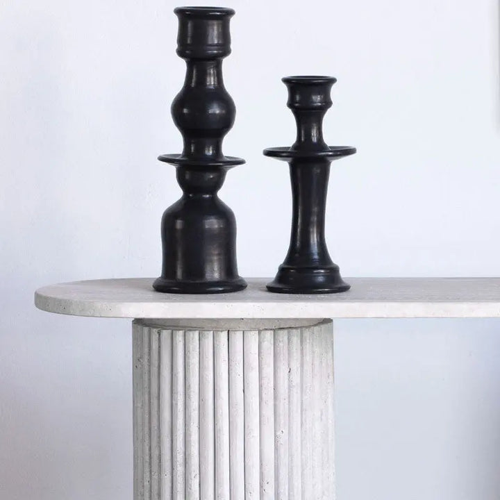 Console d'entrée  – Travertin sculptural