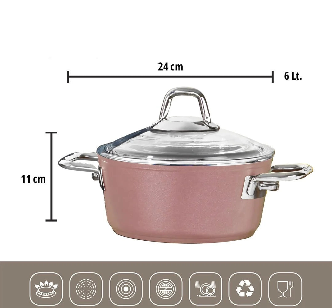 Set de Casseroles Amboss Crystal 7 Pièces – Granit Rose Gold