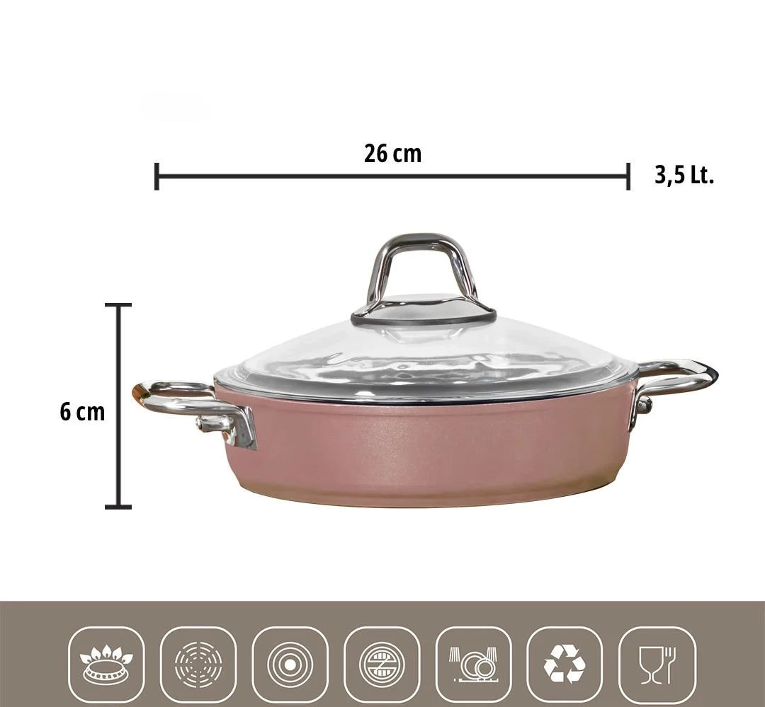 Set de Casseroles Amboss Crystal 7 Pièces – Granit Rose Gold