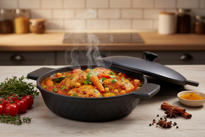 Marmite carrée avec couvercle – 26 cm