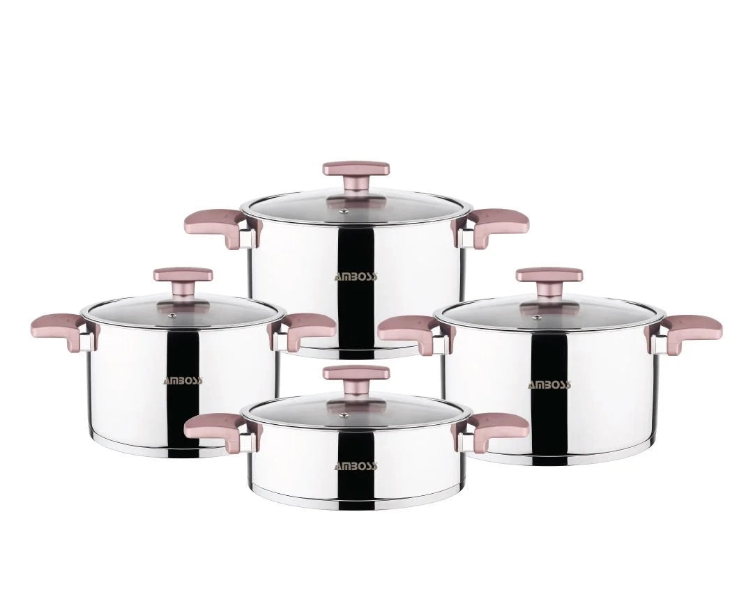 Amboss Batterie de Cuisine Enio Rose Gold – 8 Pièces en Acier Inoxydable