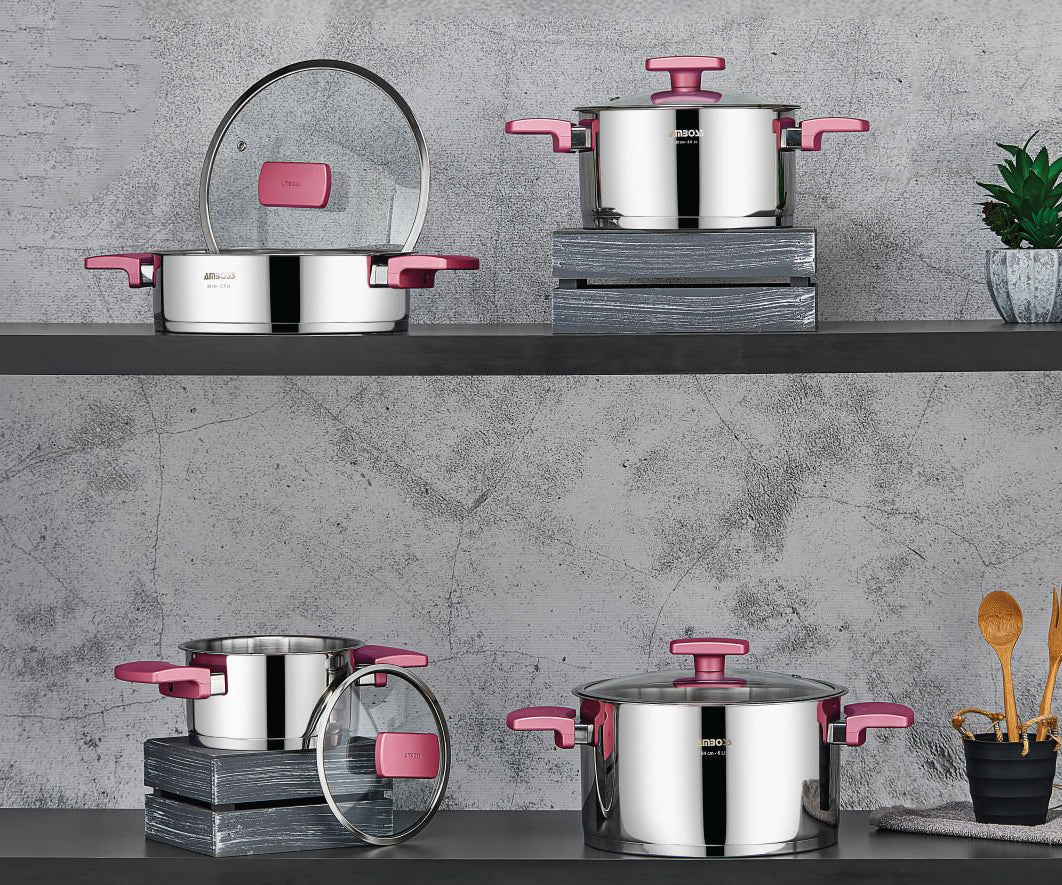 Amboss Batterie de Cuisine Enio Rose Gold – 8 Pièces en Acier Inoxydable