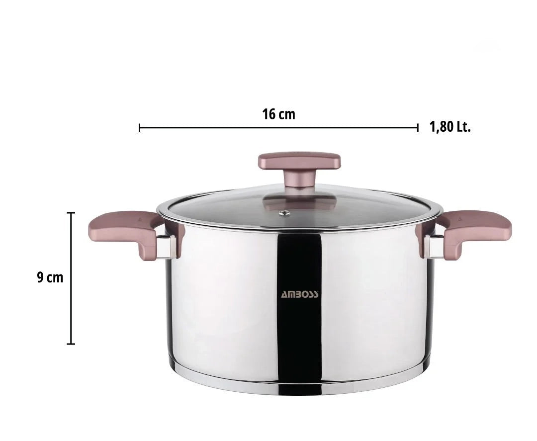 Amboss Batterie de Cuisine Enio Rose Gold – 8 Pièces en Acier Inoxydable