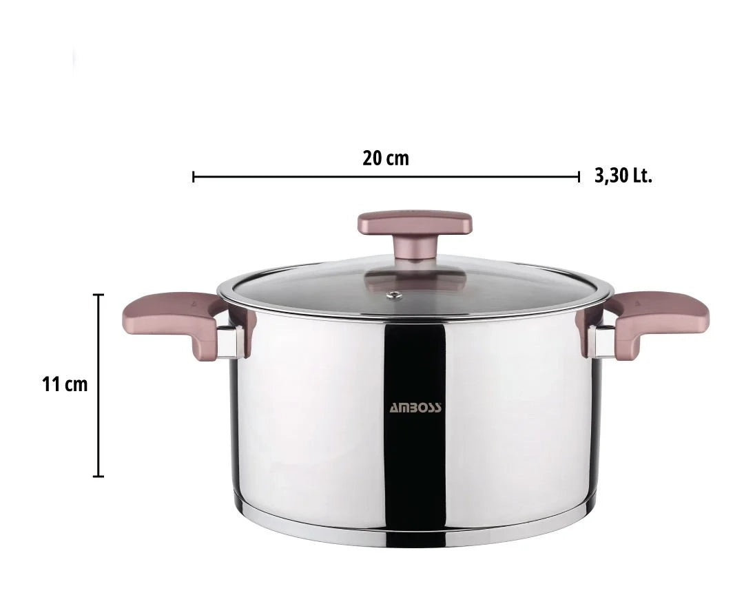 Amboss Batterie de Cuisine Enio Rose Gold – 8 Pièces en Acier Inoxydable