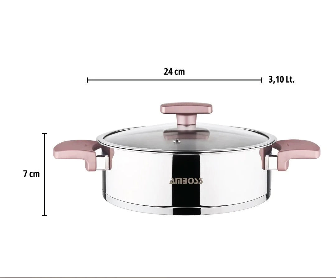 Amboss Batterie de Cuisine Enio Rose Gold – 8 Pièces en Acier Inoxydable