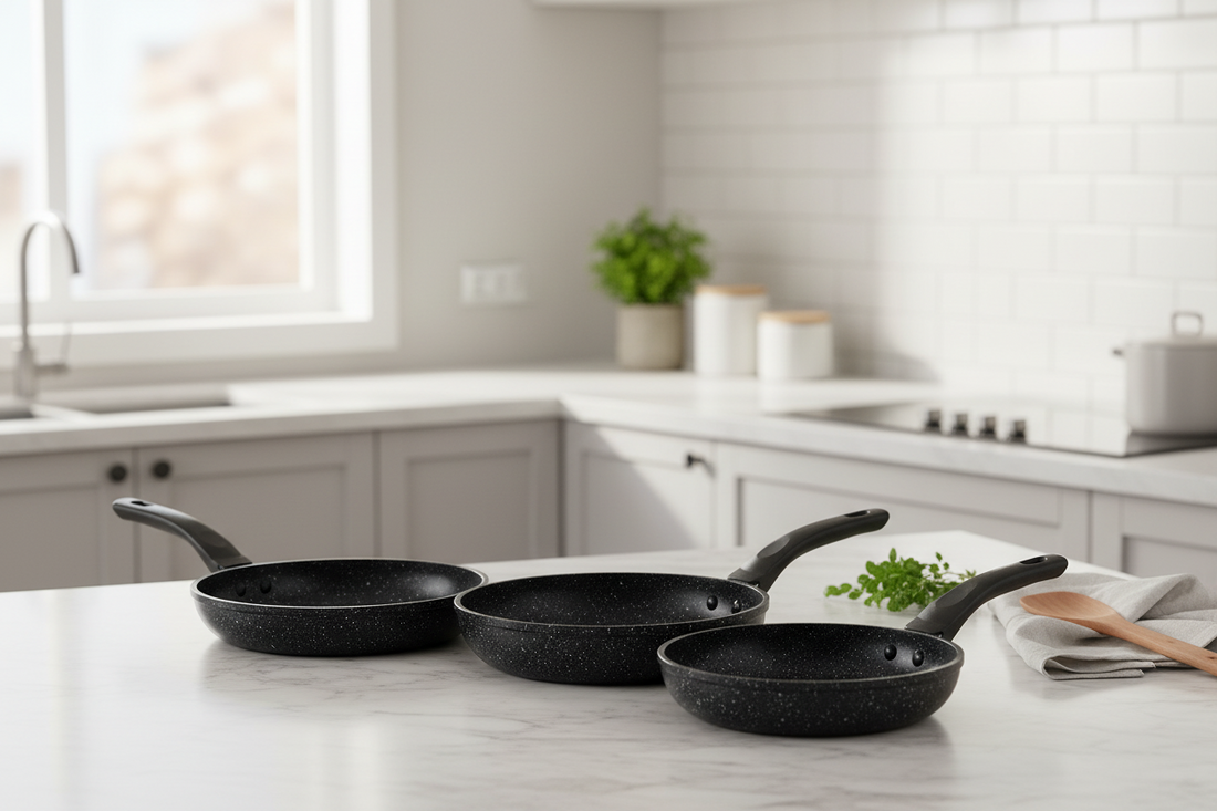 Cem set de 3 Poêles – Fonte d'Aluminium – 20, 24 et 28 cm