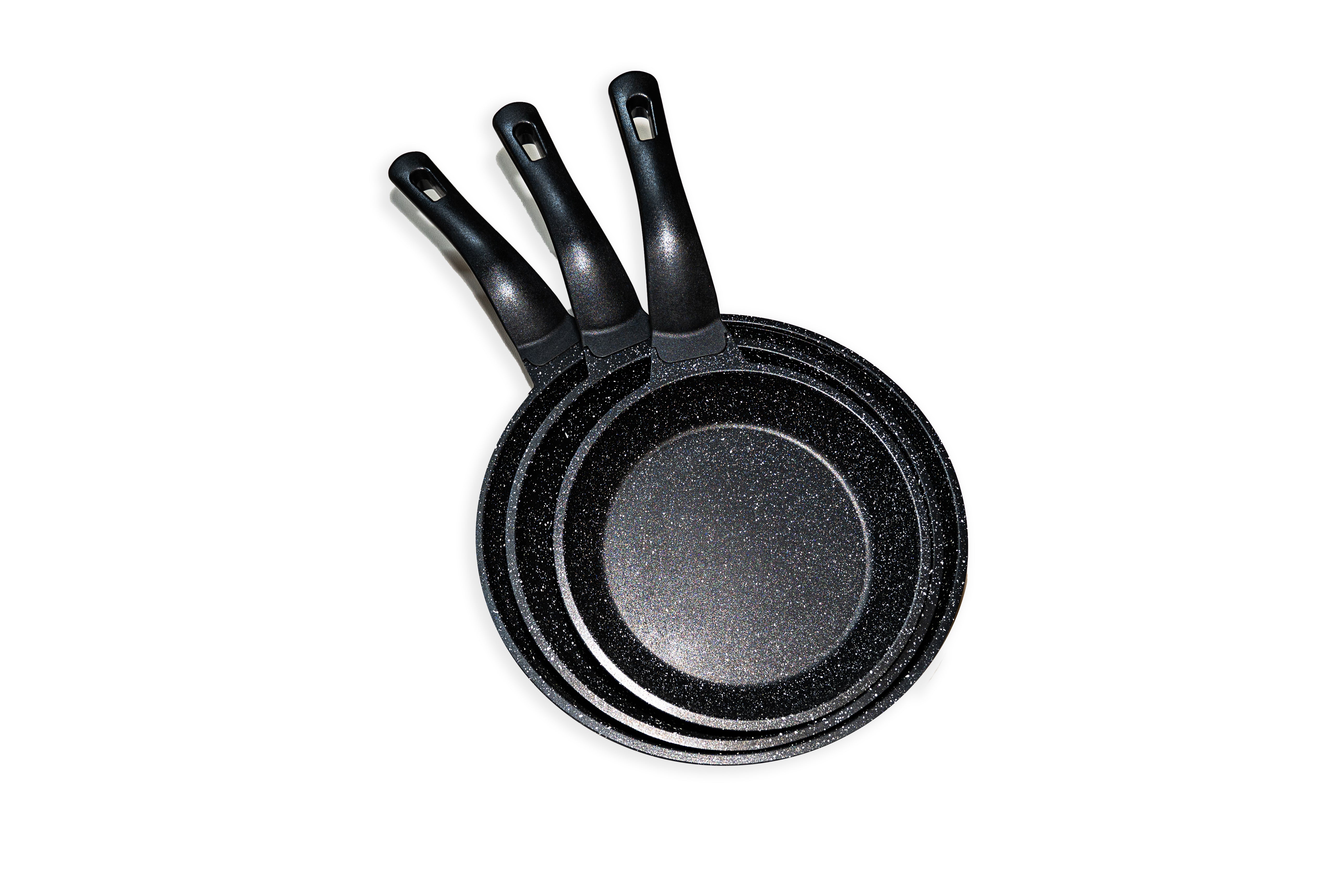 Cem set de 3 Poêles – Fonte d'Aluminium – 20, 24 et 28 cm