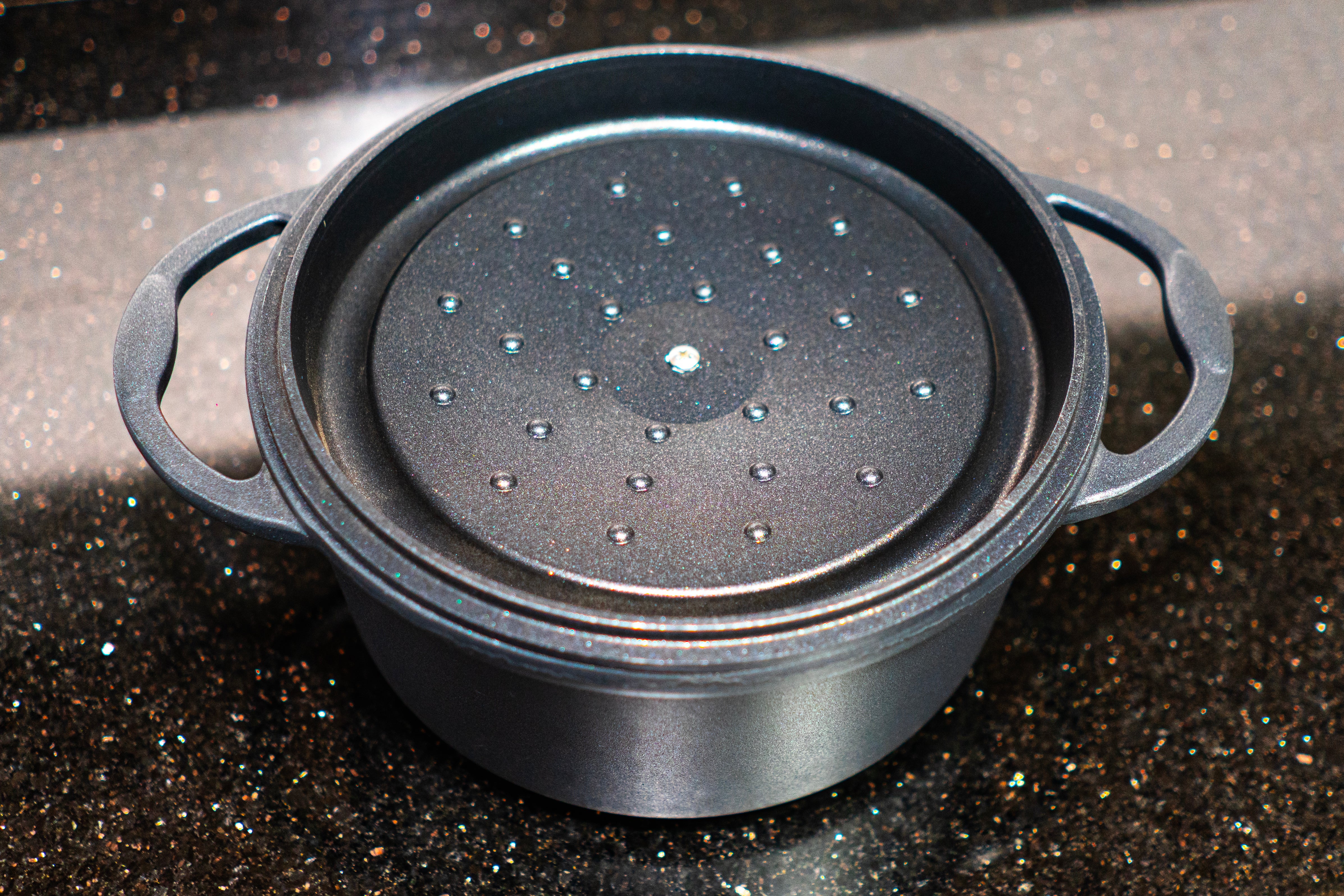 Faitout Rond en Fonte Émaillée 20 cm – Gris Métallisé