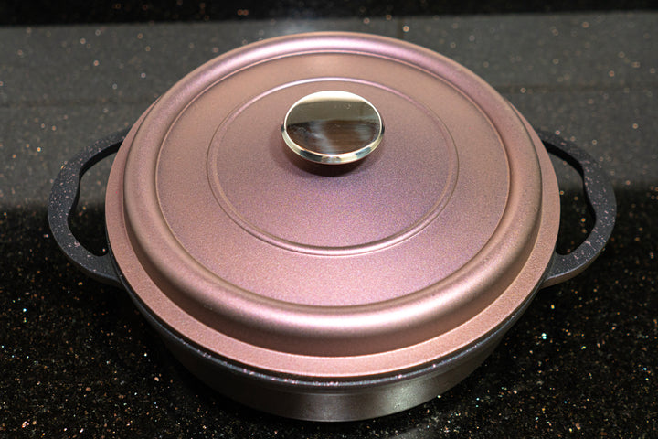 Faitout Ovale en Fonte Émaillée 26 cm – Bordeaux Métallisé