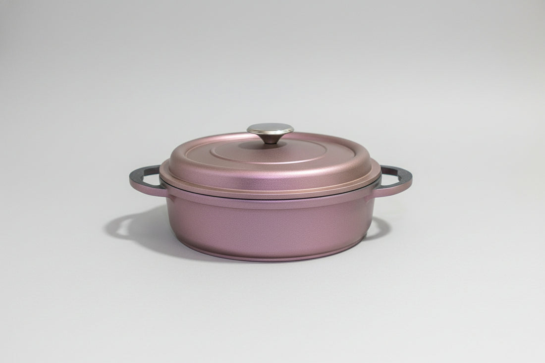 Faitout Ovale en Fonte Émaillée 26 cm – Bordeaux Métallisé