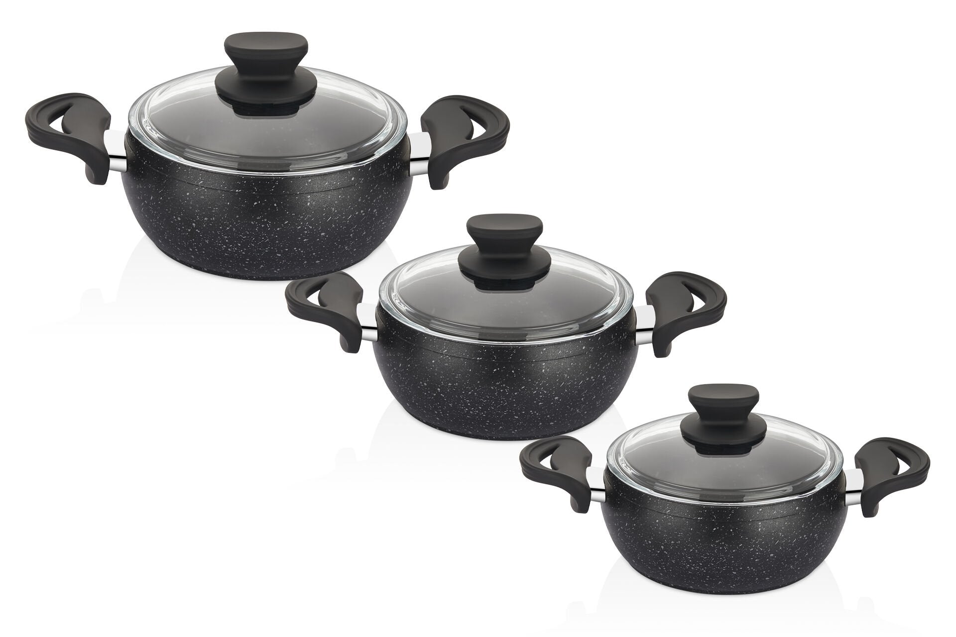 Set de Casseroles Amboss Fatso – 6 Pièces en Granit avec Poignées Silicone