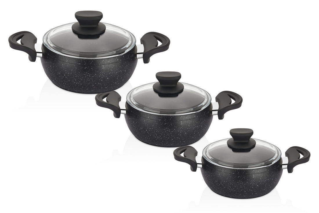 Set de Casseroles Amboss Fatso – 6 Pièces en Granit avec Poignées Silicone