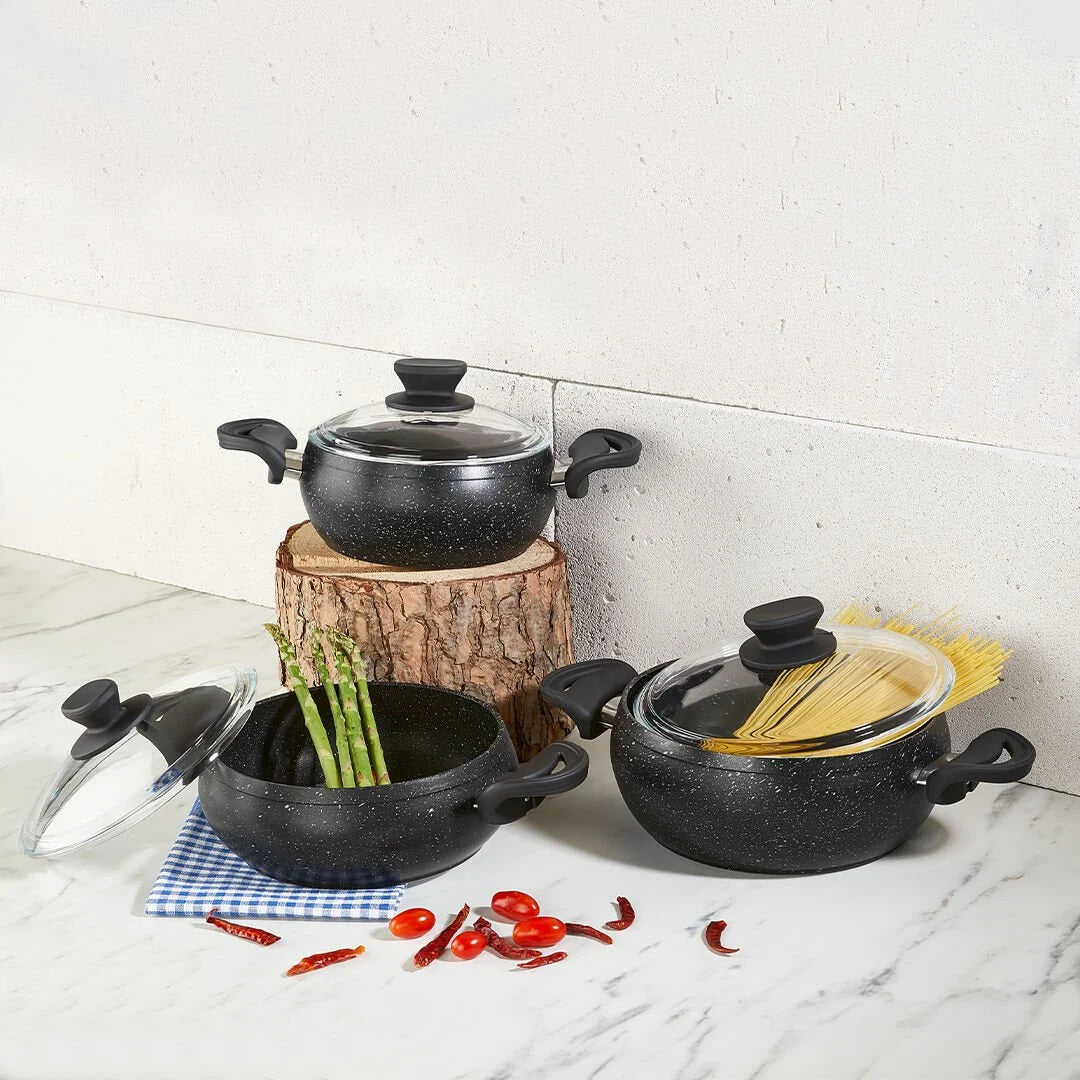 Set de Casseroles Amboss Fatso – 6 Pièces en Granit avec Poignées Silicone