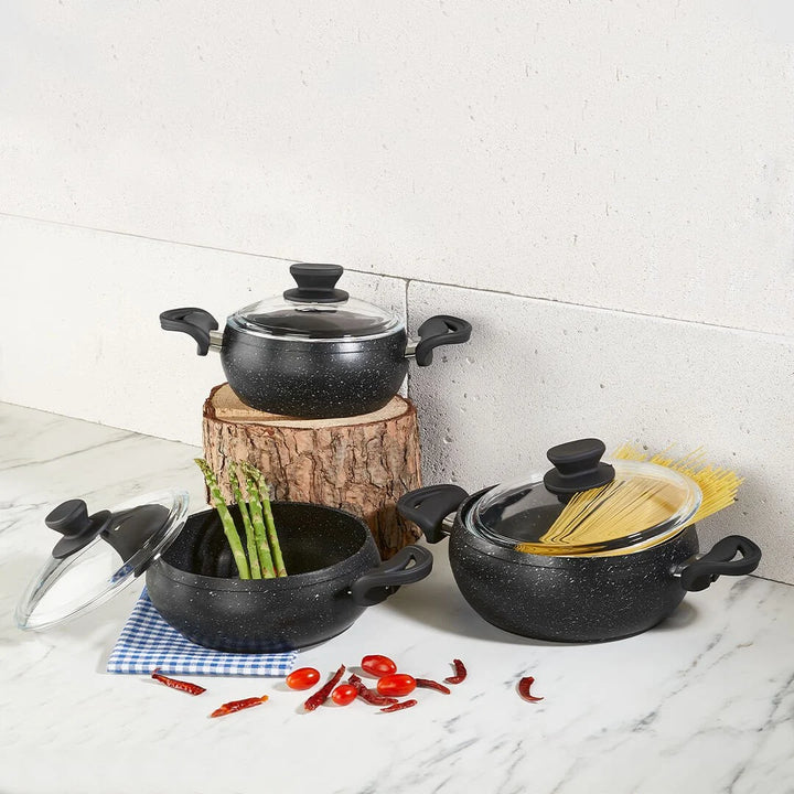 Set de Casseroles Amboss Fatso – 6 Pièces en Granit avec Poignées Silicone