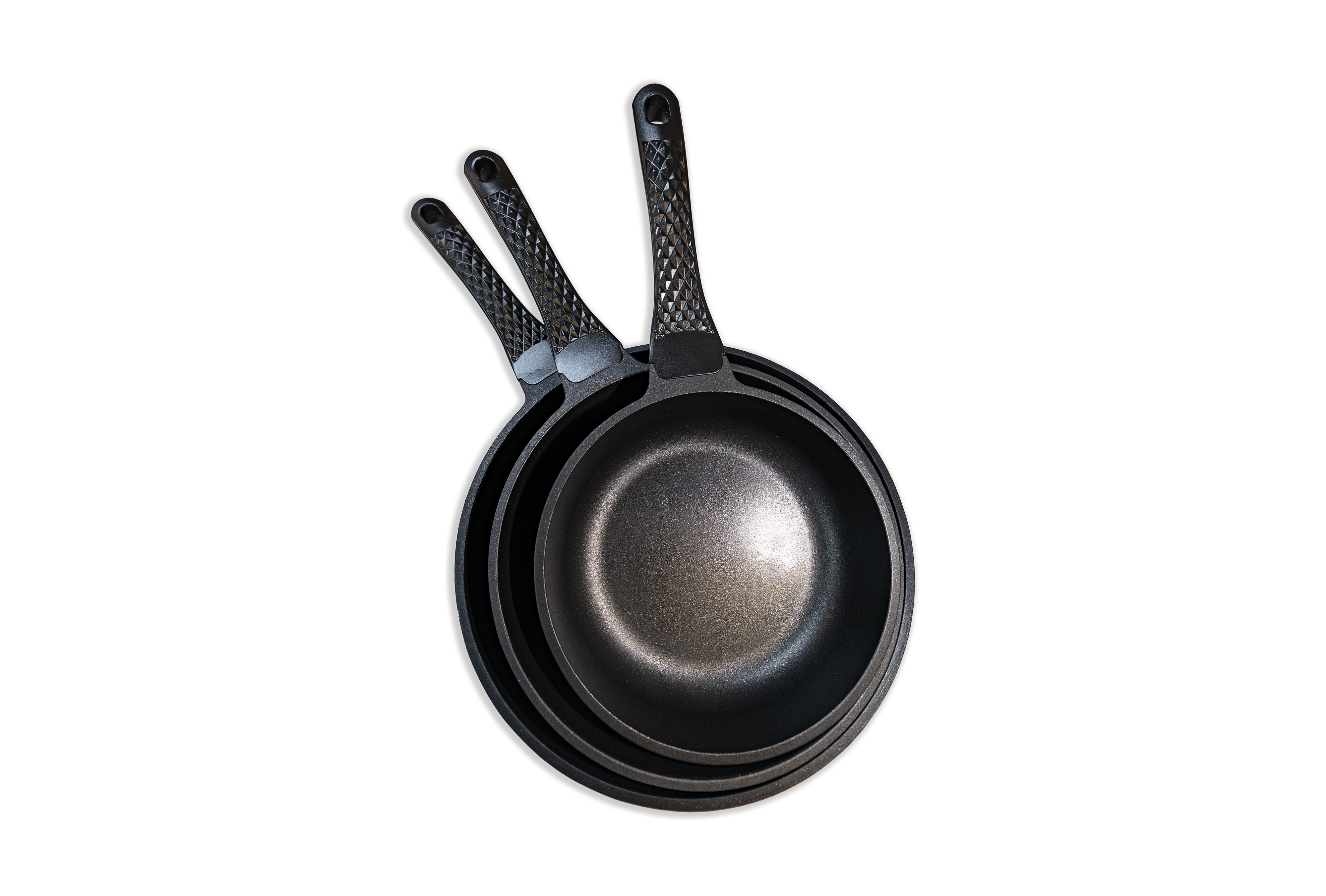 Set de 3 Poêles – Fonte d'Aluminium – 18, 22 et 24 cm