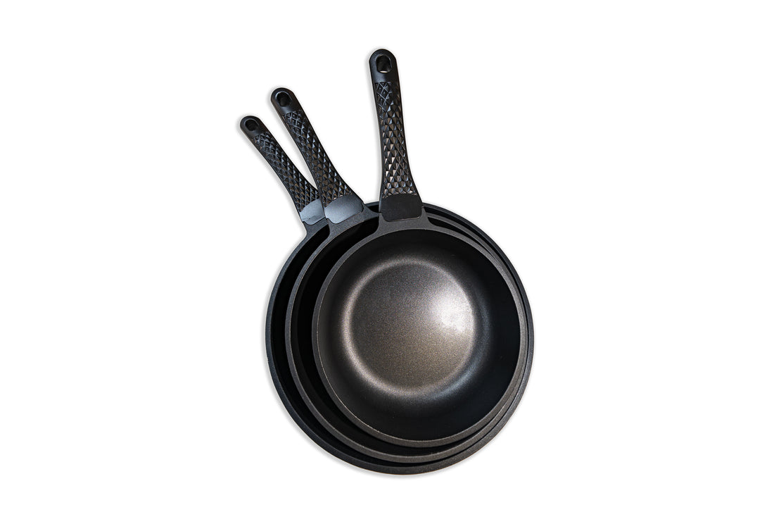 Set de 3 Poêles – Fonte d'Aluminium – 18, 22 et 24 cm