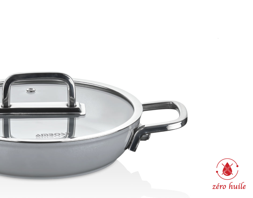 Ensemble de 3 poêles en céramique Amboss Sera Nova - Gris