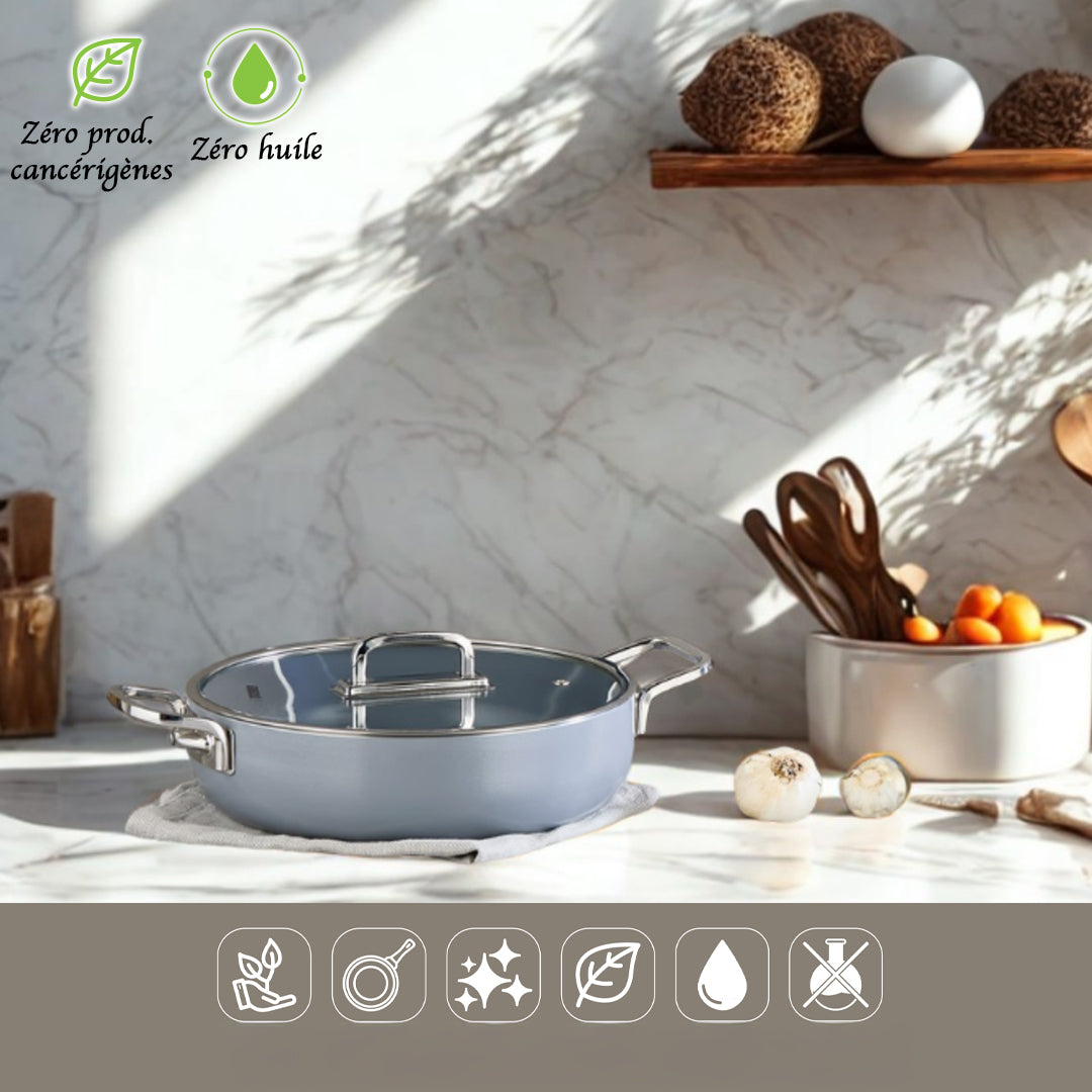 Ensemble de 3 poêles en céramique Amboss Sera Nova - Gris