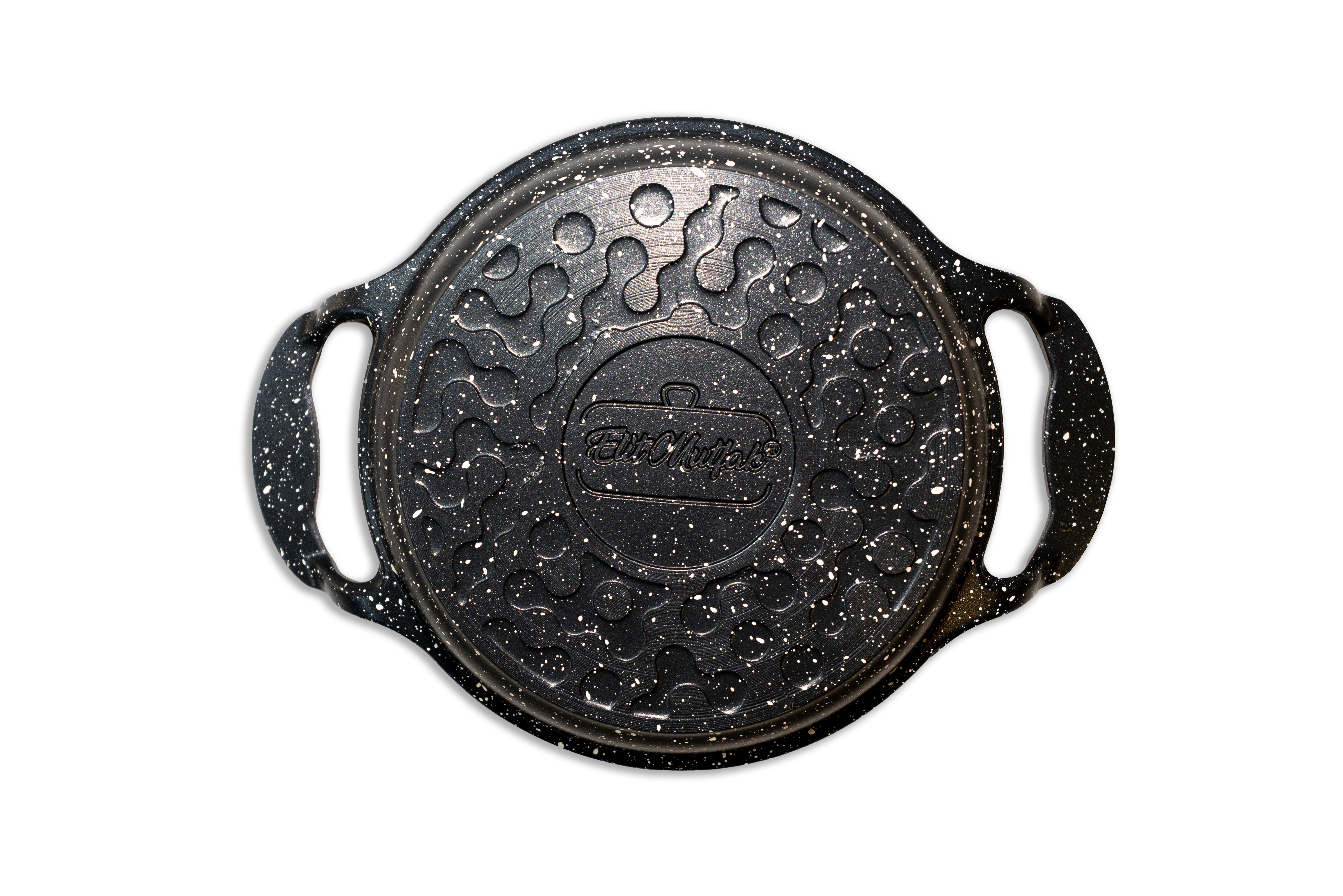 Poêle à double poignée 16 cm – revêtement effet pierre noir