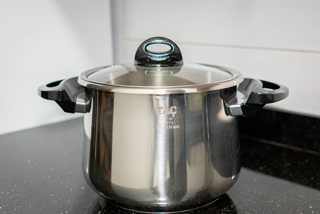 Taç Marmite Inox 4.5 Lt Noir -  Couvercle en verre – Haute Qualité