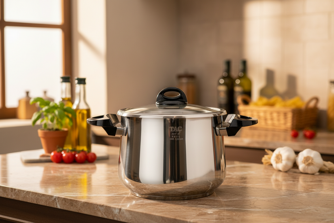 Taç Marmite Inox 4.5 Lt Noir -  Couvercle en verre – Haute Qualité