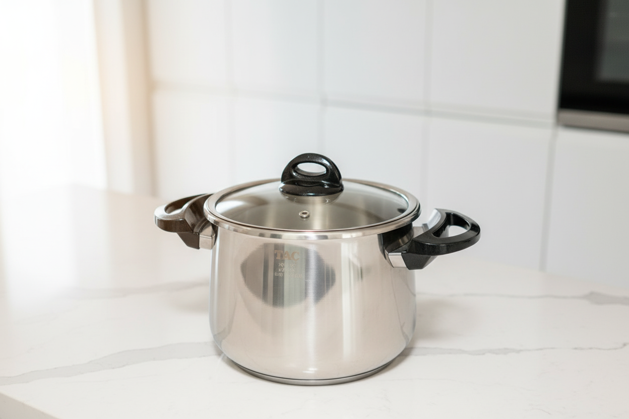 Taç Marmite Inox 4.5 Lt Noir -  Couvercle en verre – Haute Qualité