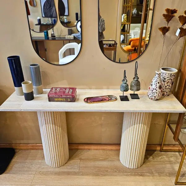 Console d’entrée – Travertin moderne