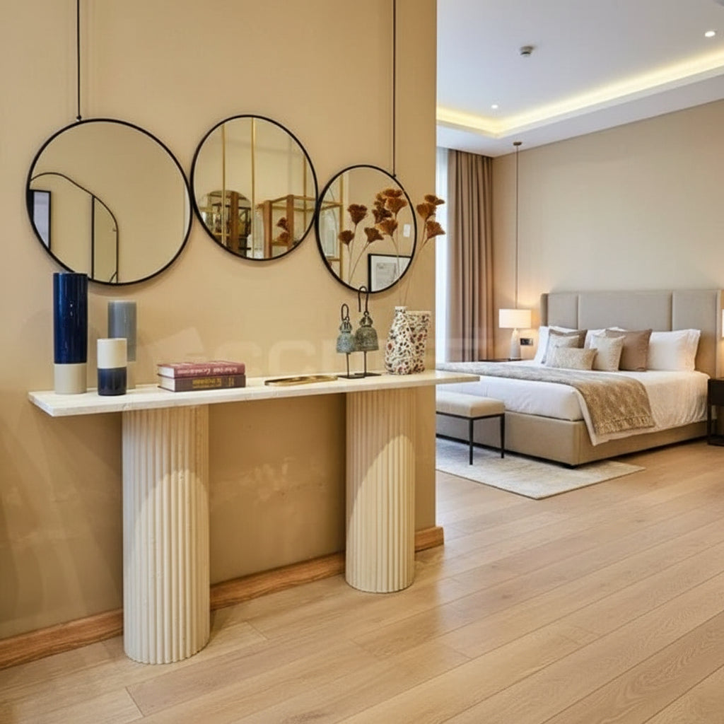 Console d’entrée – Travertin moderne