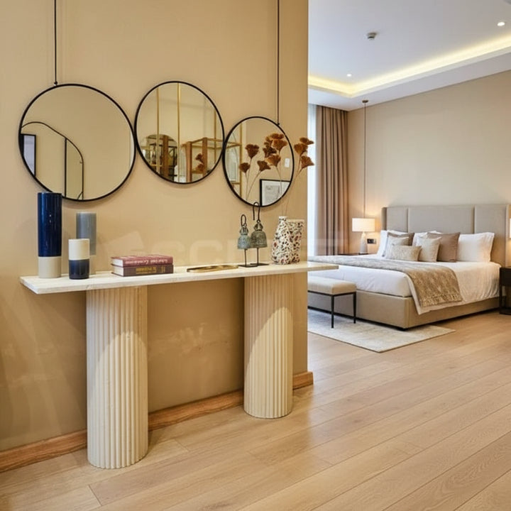 Console d’entrée – Travertin moderne