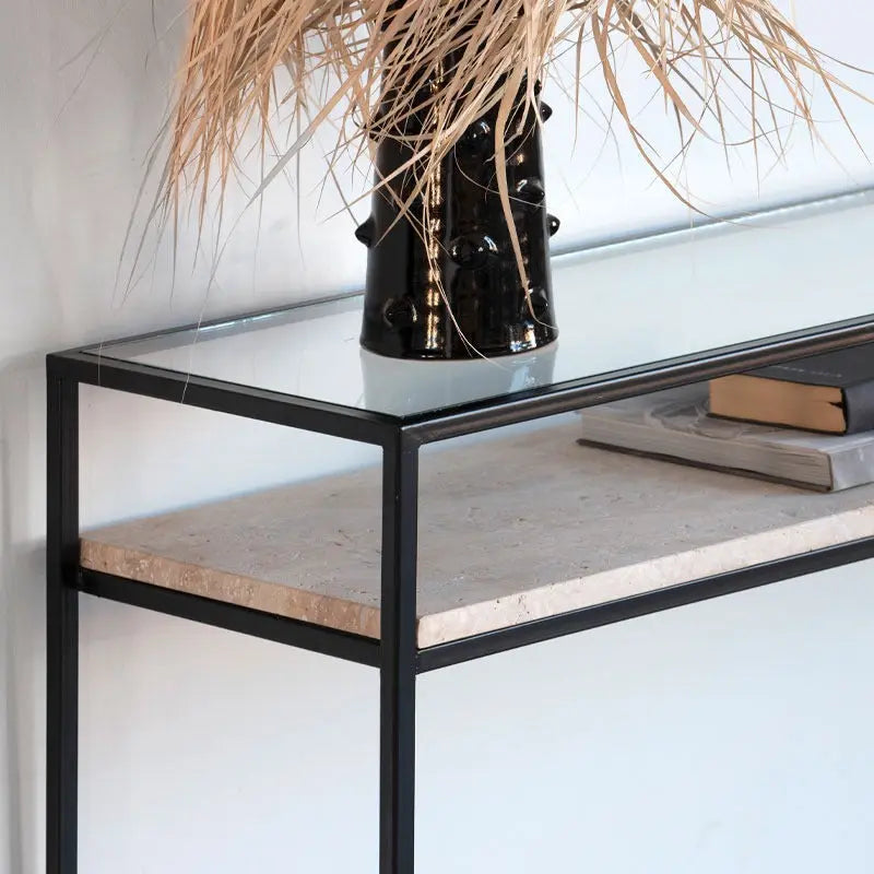 Console – Verre & Travertin