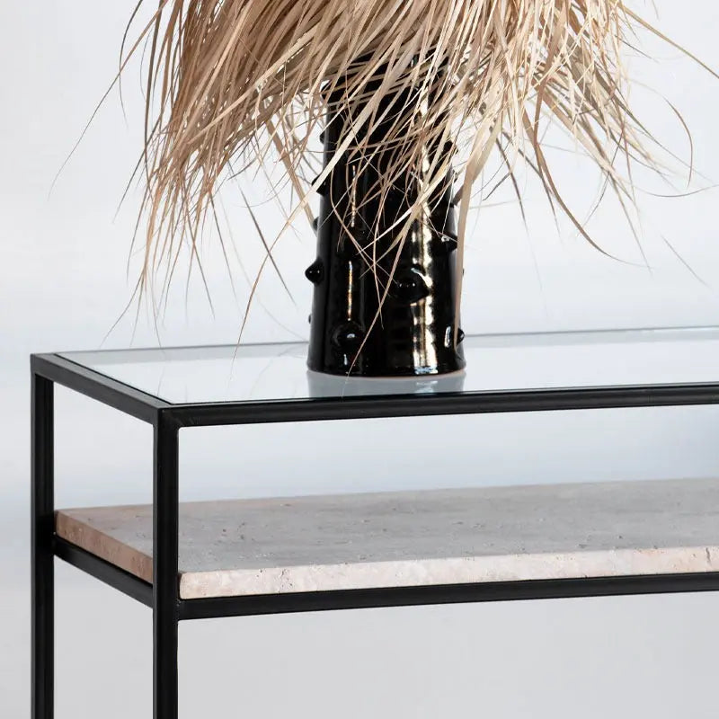 Console – Verre & Travertin