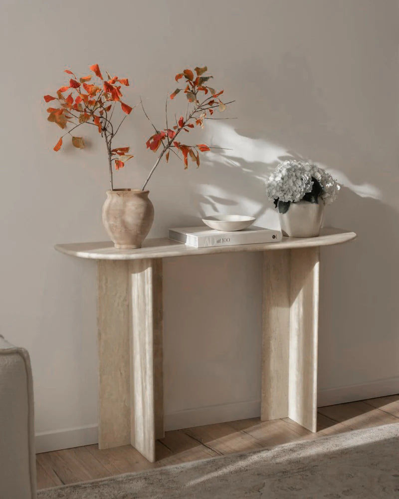 Console d’entrée – Travertin naturel