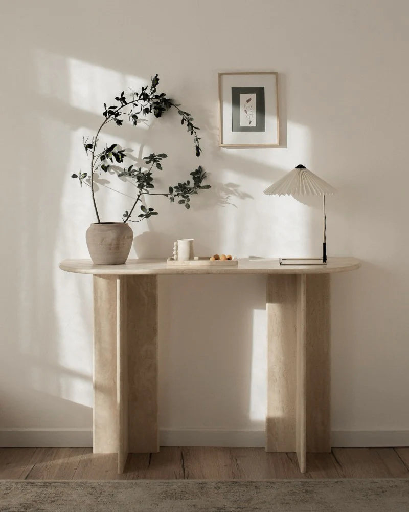 Console d’entrée – Travertin naturel